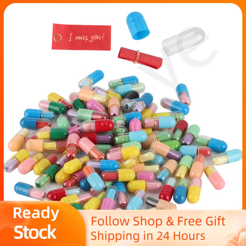 Henye 100PCS Adorable Secret Message Capsule Cute Notes Letter | Shopee ...