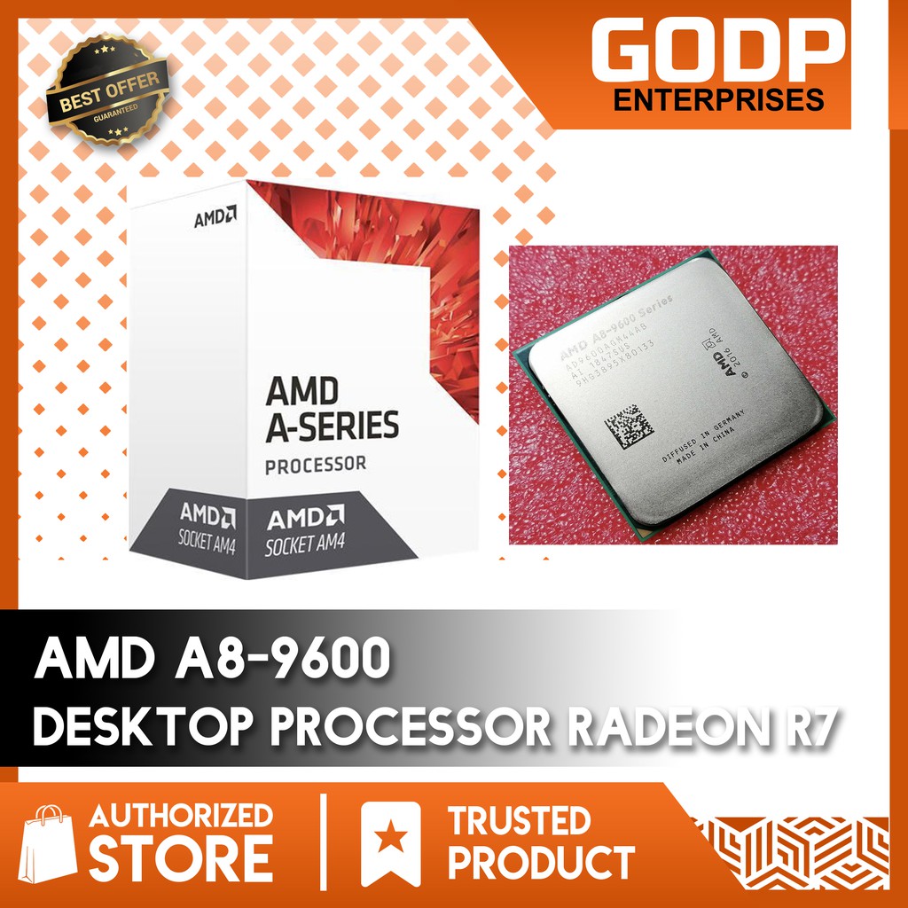 AMD A8 9600 TRAY Type Quad Core 3.1 GHz Socket AM4 65W AD9600AGABBOX Desktop Processor Radeon R7