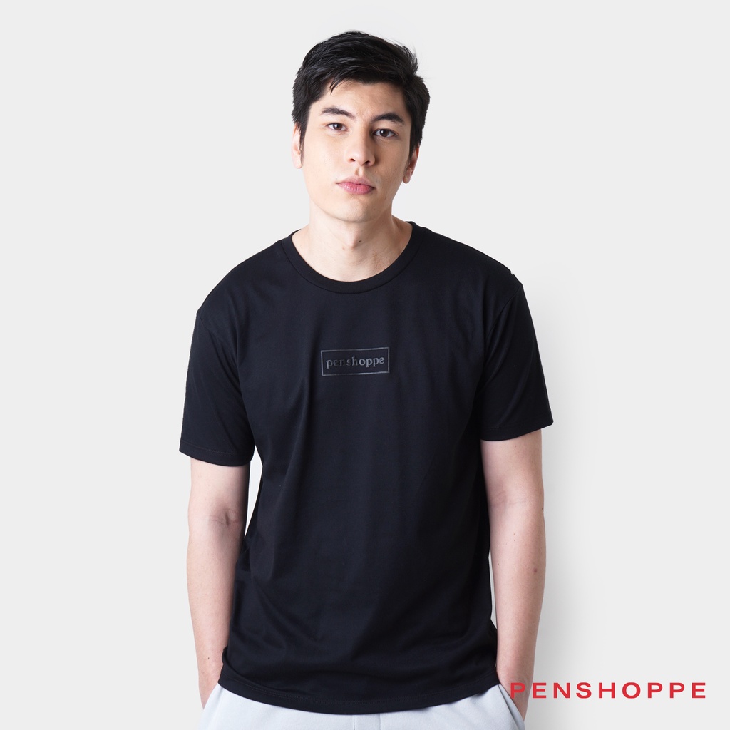 Penshoppe Relaxed Fit Tshirt With Hi-Den Penshoppe Print For Men (Black ...