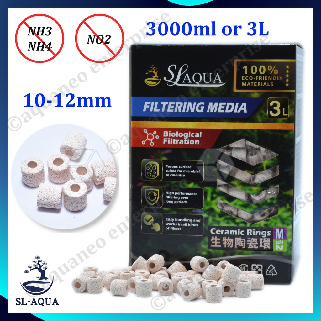 SL Aqua Ceramic Ring Bio Filter Media 3L bio filter media aquarium bio