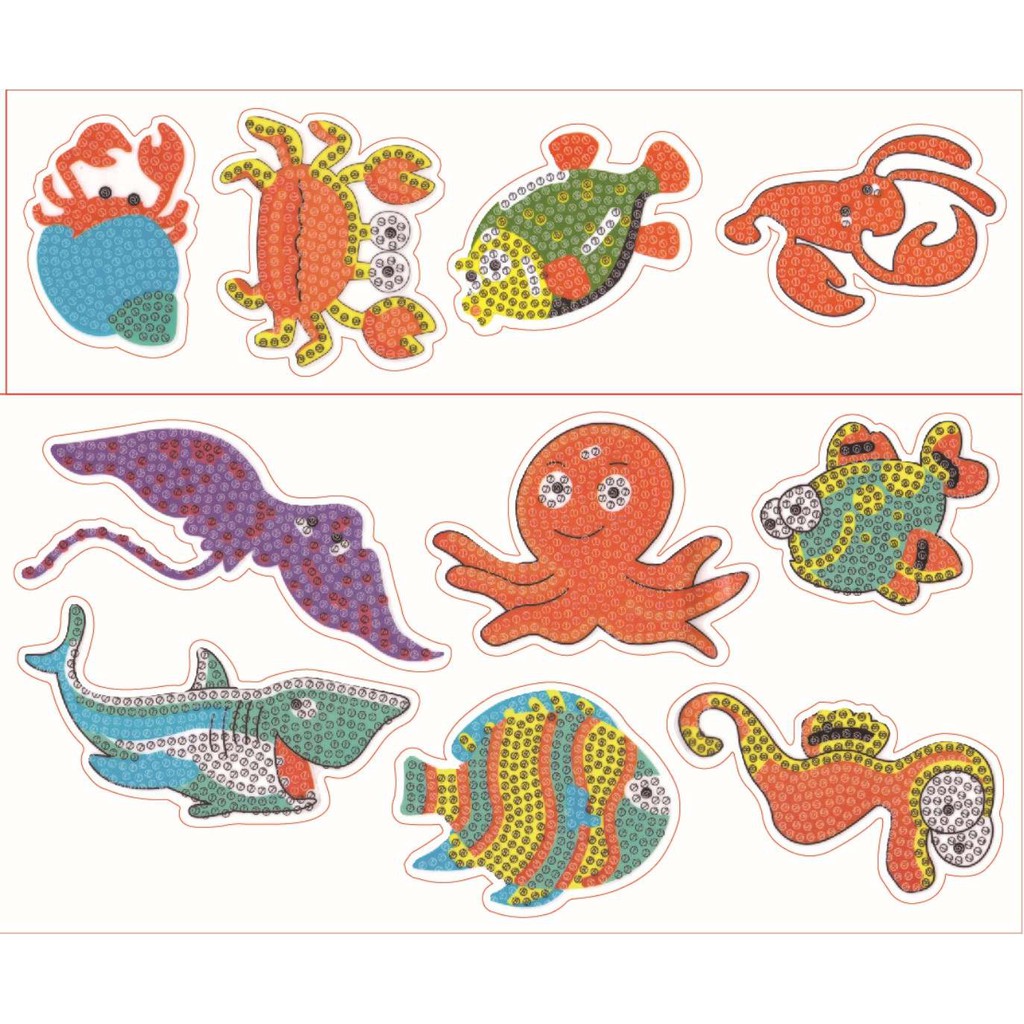 Diamond Painting Sticker Sea Creatures Animals Gift Souvenirs Giveaways ...