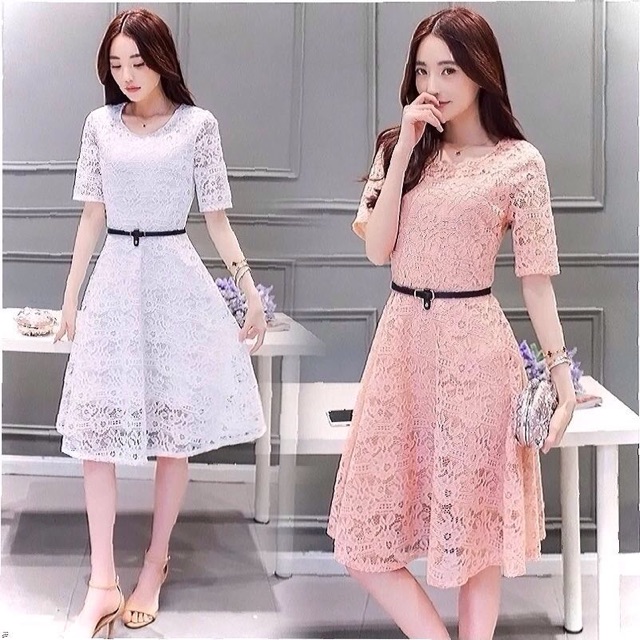 Lace dress best sale with belt