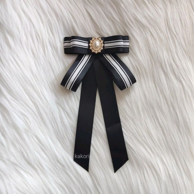 Harumi Korean ribbon brooch premium, ribbon brooch | Shopee Philippines
