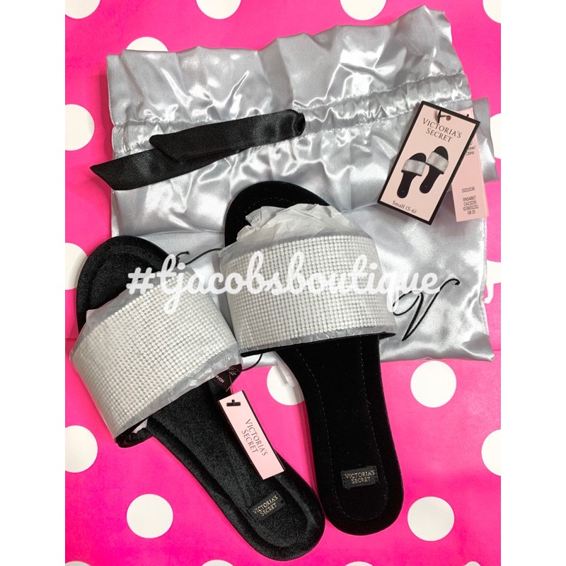 Victoria s Secret Embellished Velvet Slides Shopee Philippines