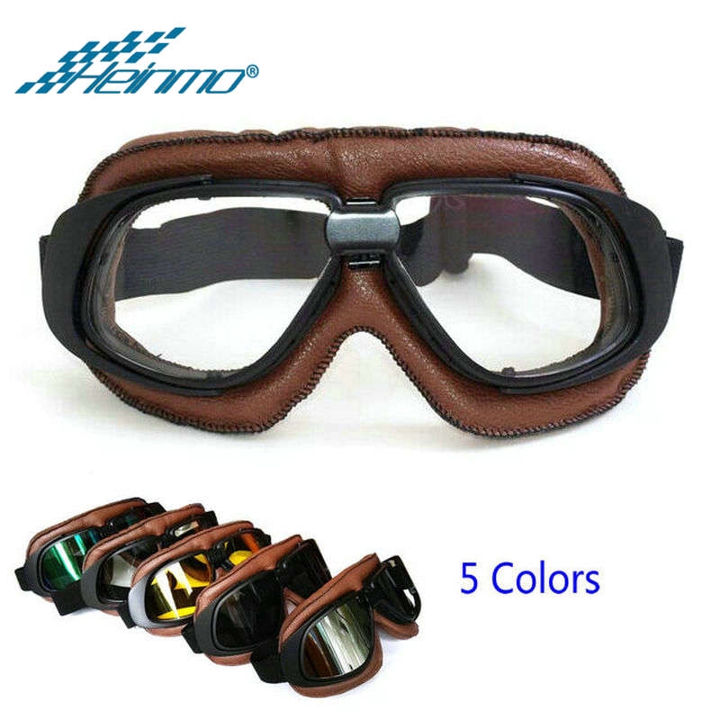 Vintage Motorcycle Goggles Pilot Moto Goggles Glasses Retro Jet Helmet Eyewear