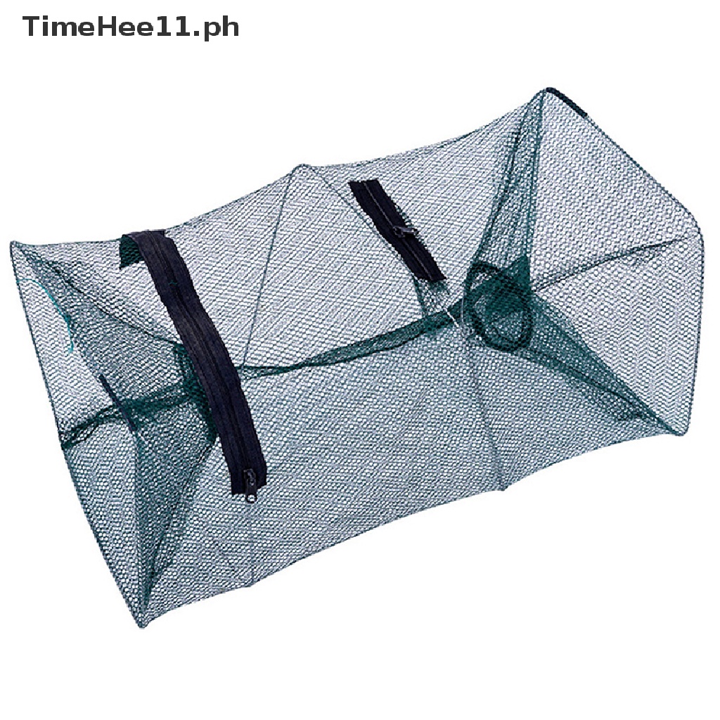 TIMEHEE Foldable Fishing Cage Net Fish Carp Bait Cage Shrimp Basket