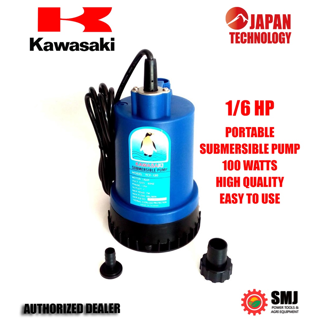 Kawasaki UTILITY Submersible Pump Japan 100 Watts 1/6 HP 220V for Pool Flood Pond Fish Aerator