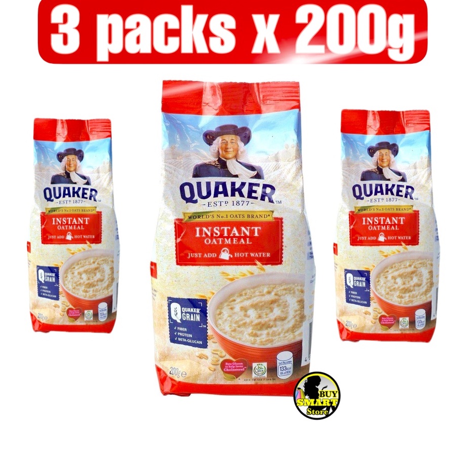 QUAKER Instant Oatmeal (3 packs x 200 grams) | Shopee Philippines