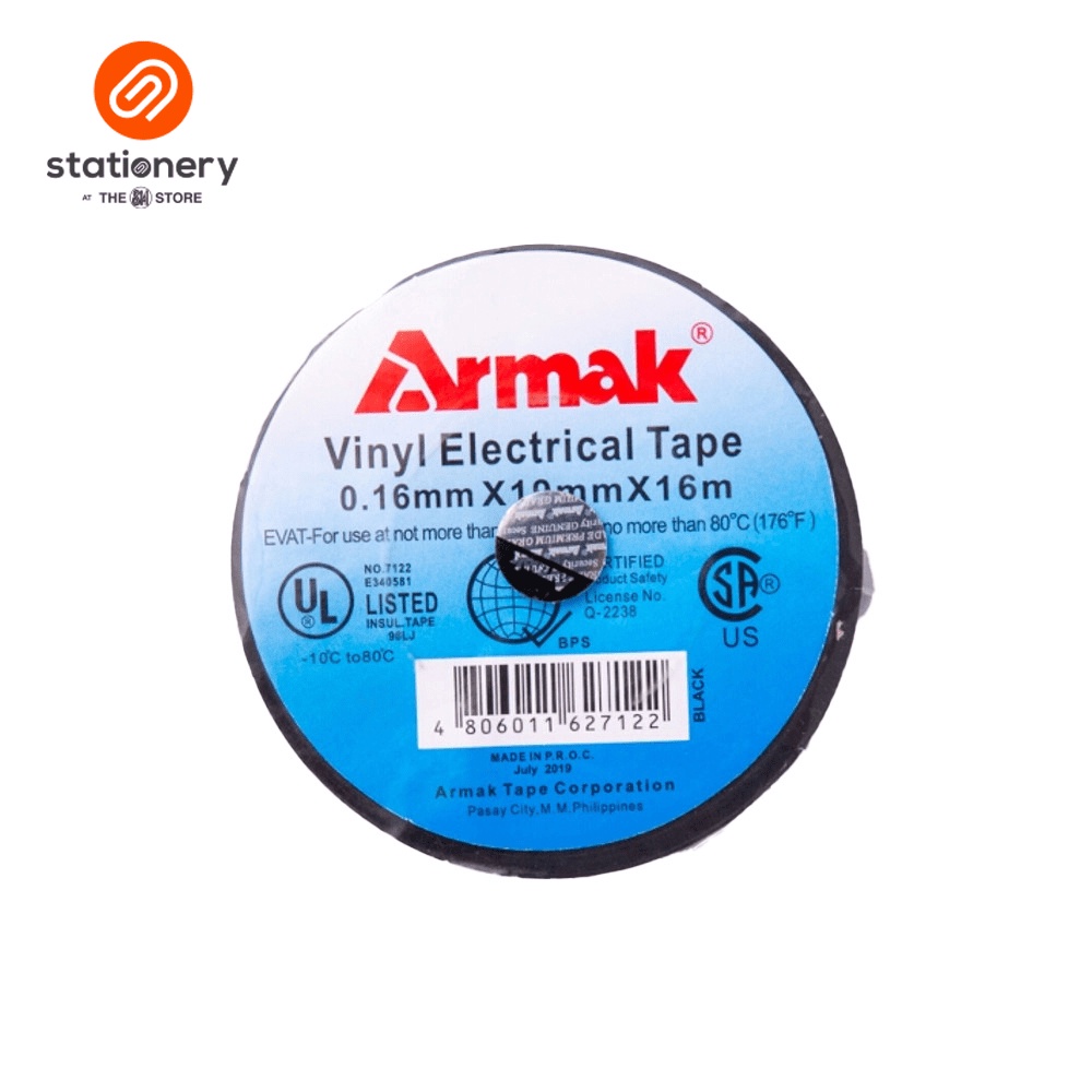 Armak Colored Electrical Tape Black 19mm X 16m | Shopee Philippines