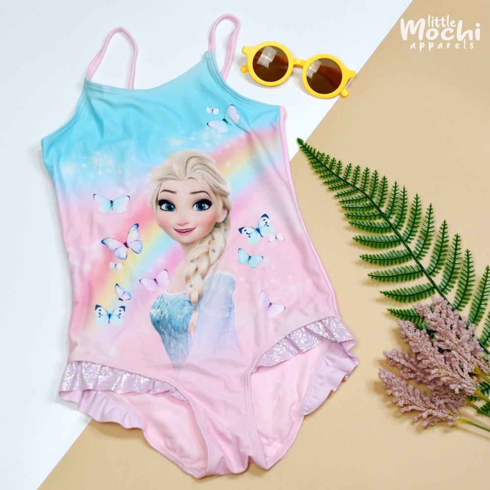 H M Swimwear swimsuits for girls kids Elsa with Rainbow design