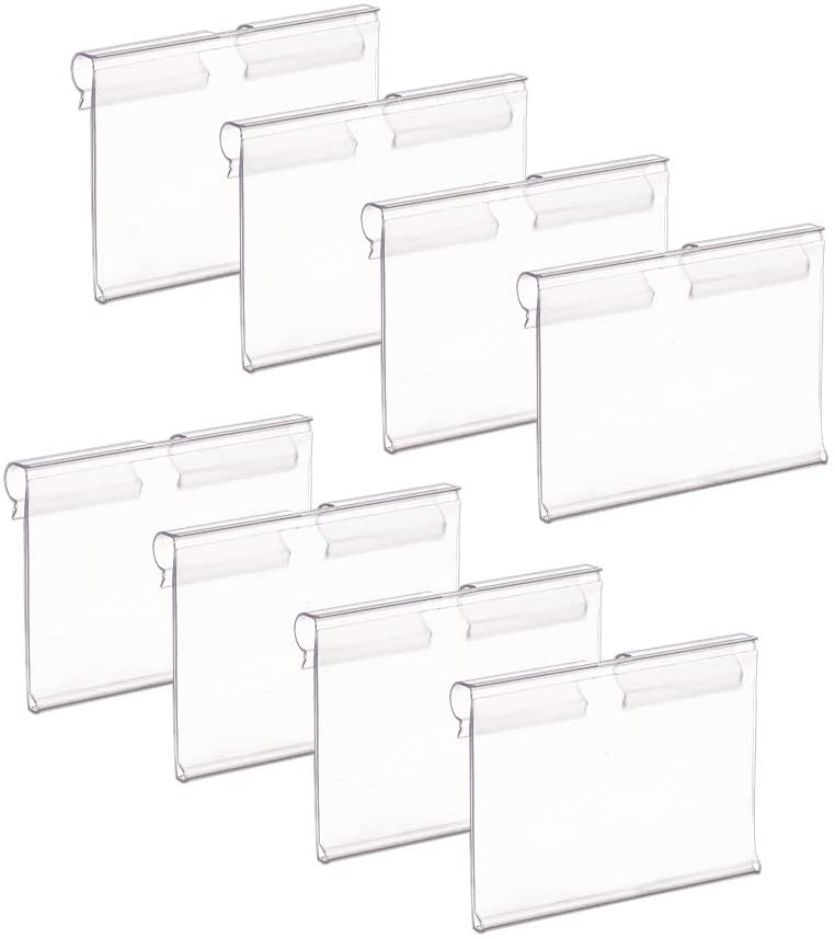 100pcs Plastic Label Holders Sign Display Holder Label Store Sign ...
