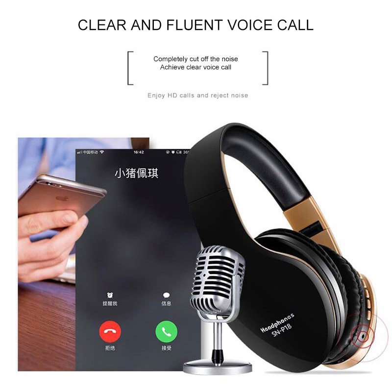 ♀ Wireless Headphones Bluetooth Headsets MP3 FM Foldablel 3D Deep Bass ...