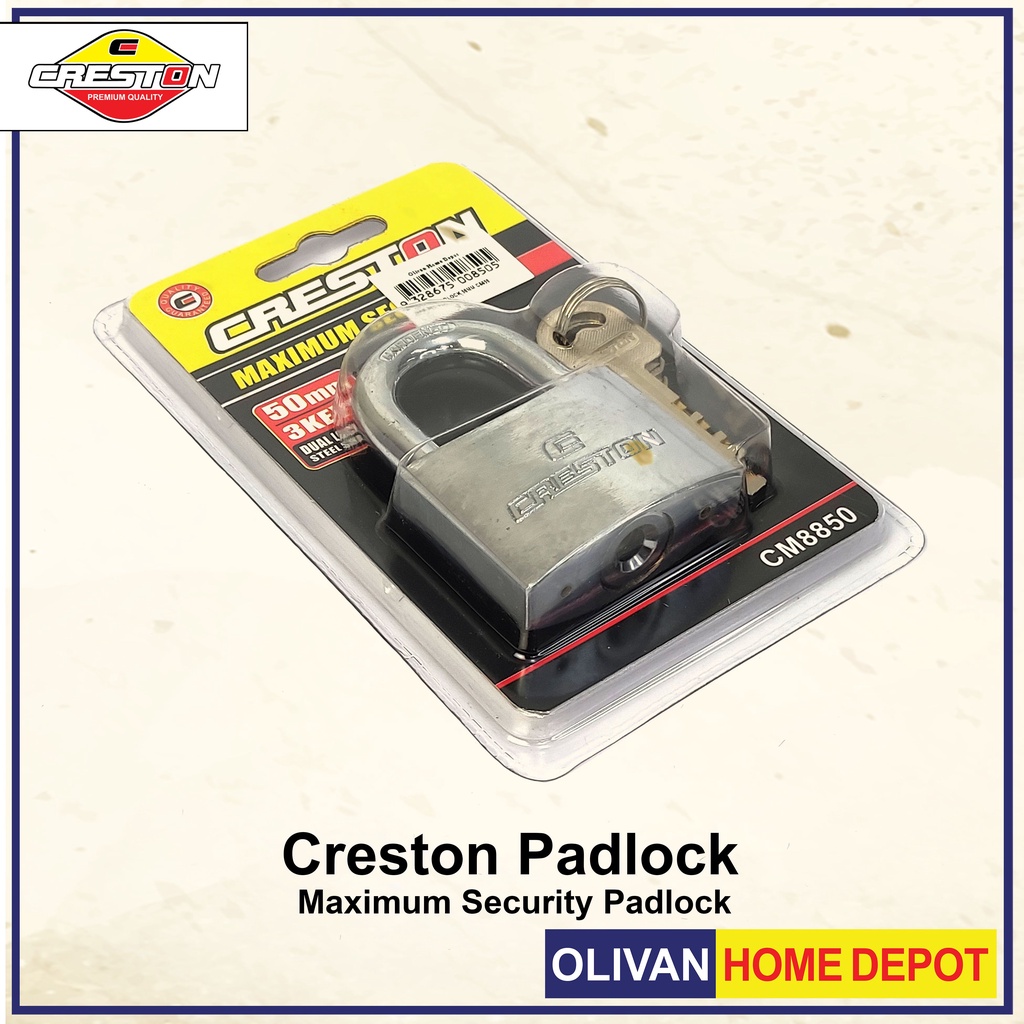 CRESTON Maximum Security Short Steel Shackle PadlockDual Locking 30/40