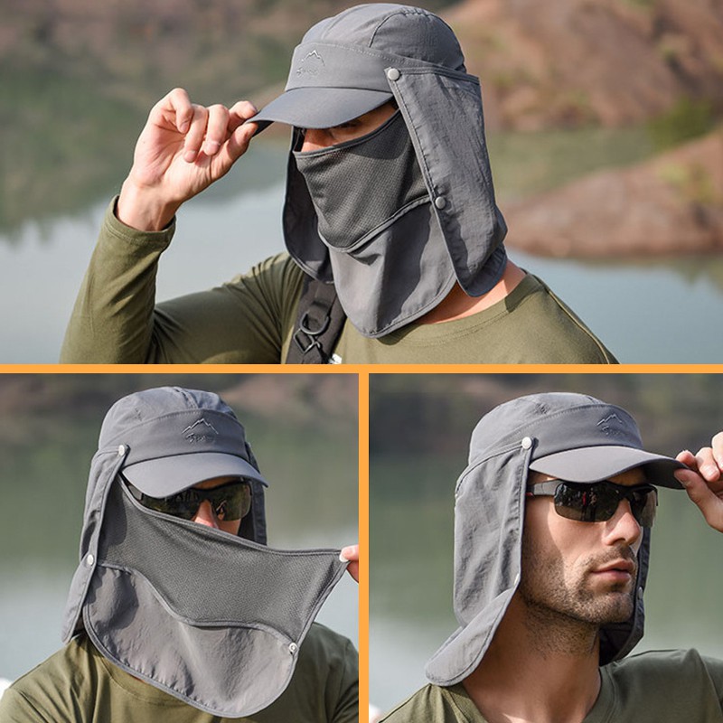 Fishing Caps For Men Women Sun Protection,Removable Ear Neck Cover Outdoor  Sunshade