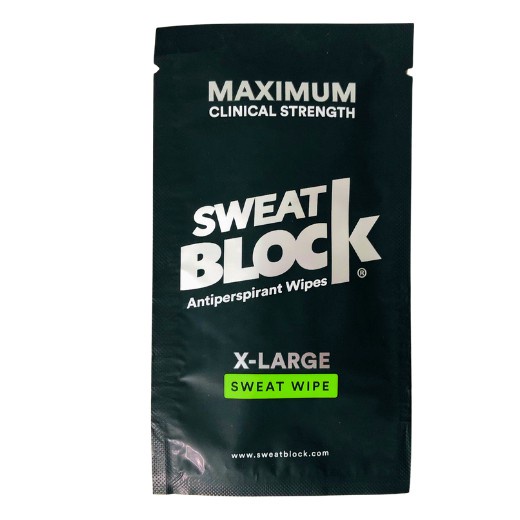 SweatBlock Maximum Strength Antiperspirant Sweat Wipes XLarge, 1 Count