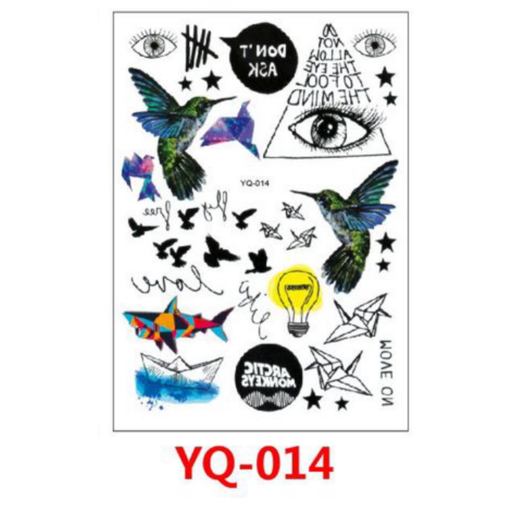 Wholesale Tattoo Stickers/Temporary Tattoos 21x15cm Aesthetic Motifs