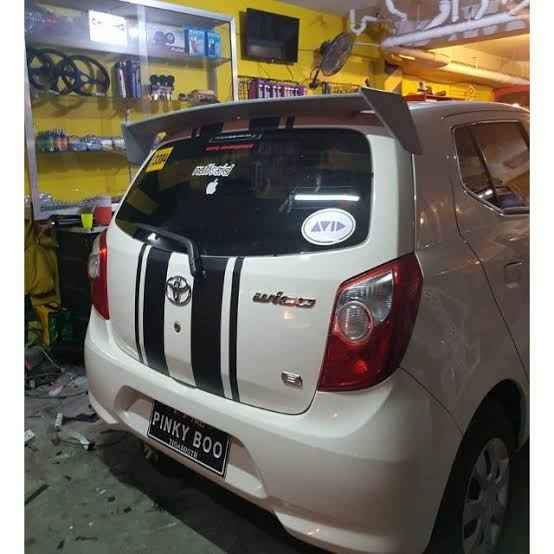 SPOILER TOYOTA WIGO GEN1 SPOON TYPE FLAT BLACK / GLOSSY BLACK / SILVER ...
