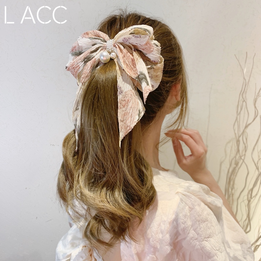 2022 Big Bow Floral Hairpin Headdress Top Clip Spring | Shopee Philippines