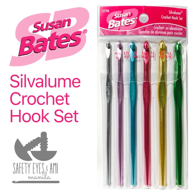Silvalume Aluminum Crochet Hook Set Sizes F5 To K10.5