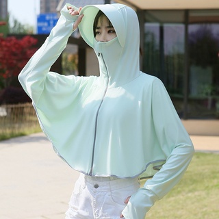 New Ice Silk Sun Protection Clothing Women's Hooded Long Sleeve  Sun-Protection Overshirt Outdoor Travel Sun-Protective Clothing UV-Proof  Shawl