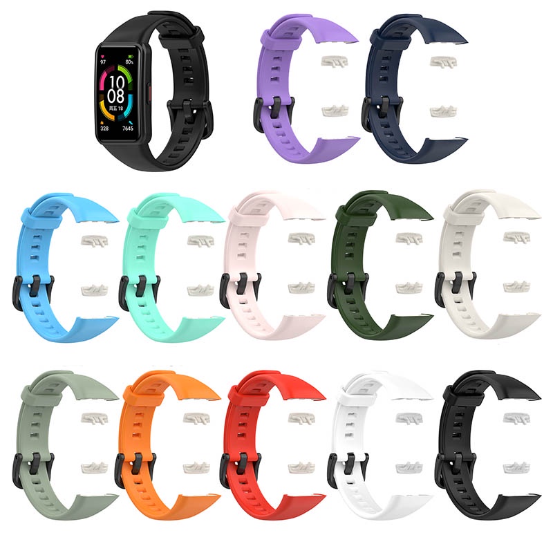 Silicone Strap for Huawei Band 7 Strap Accessories Smart Replacement  Watchband Wristband Correa Bracelet for Huawei Hornor Band 7 -White 