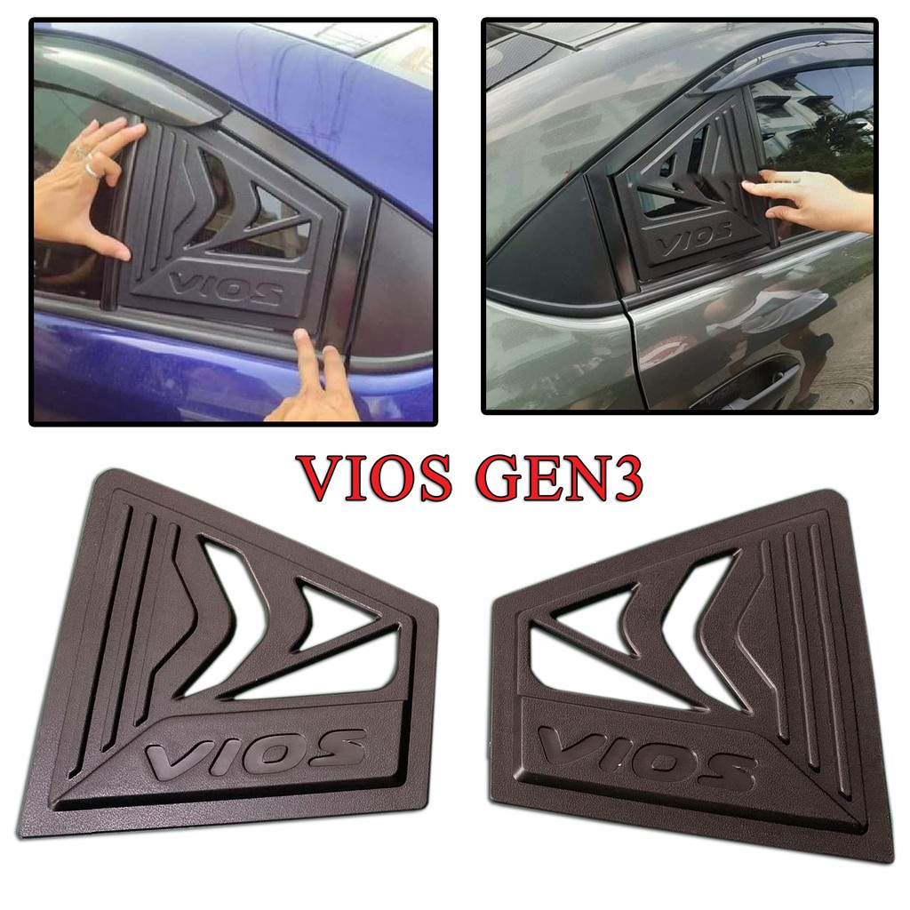 Toyota Vios Gen3 2013-2018 Side Vent Cover Window Matte Black | Shopee ...