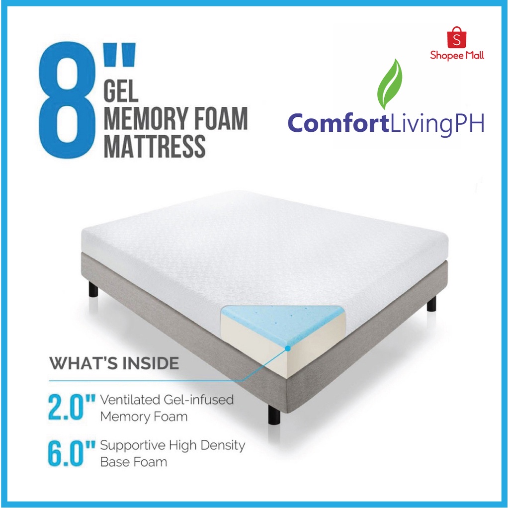 Comfort Living Memory Foam Mattress Premium CoolTech Gel Infused 8 inch