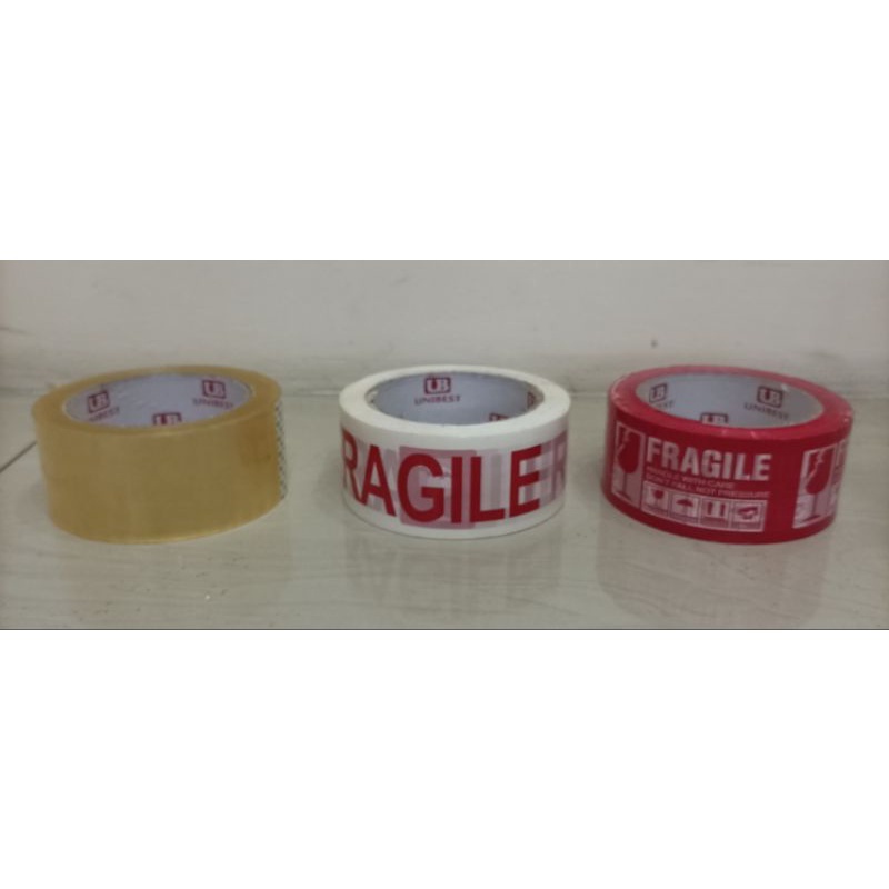 Packing Tape / Fragile Tape 2" x 100m ( Clear / White / Red ) Shopee