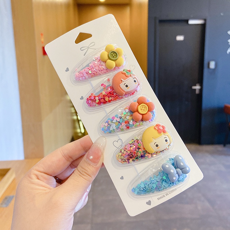 5/pcs Cute fruit shaped hair clips for kids baby clip headdress Side