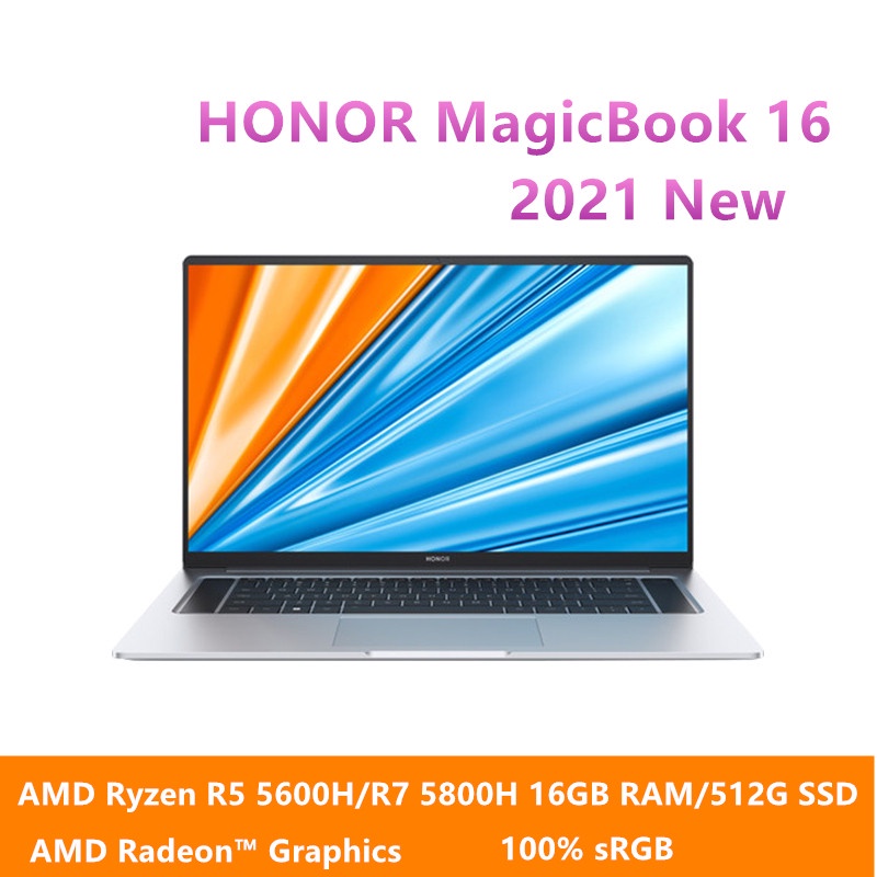 HONOR MagicBook 16 2021 Laptop 16.1 Inch 144Hz AMD Ryzen R5-5600H/R7 ...