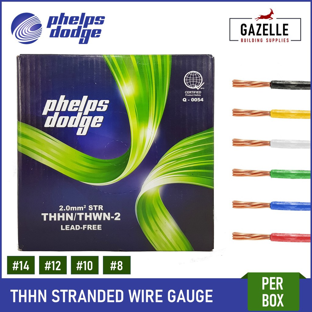 Phelps Dodge THHN/THWN Stranded Wire Per Box 14 (2mm^2), 12 (3.5mm^2