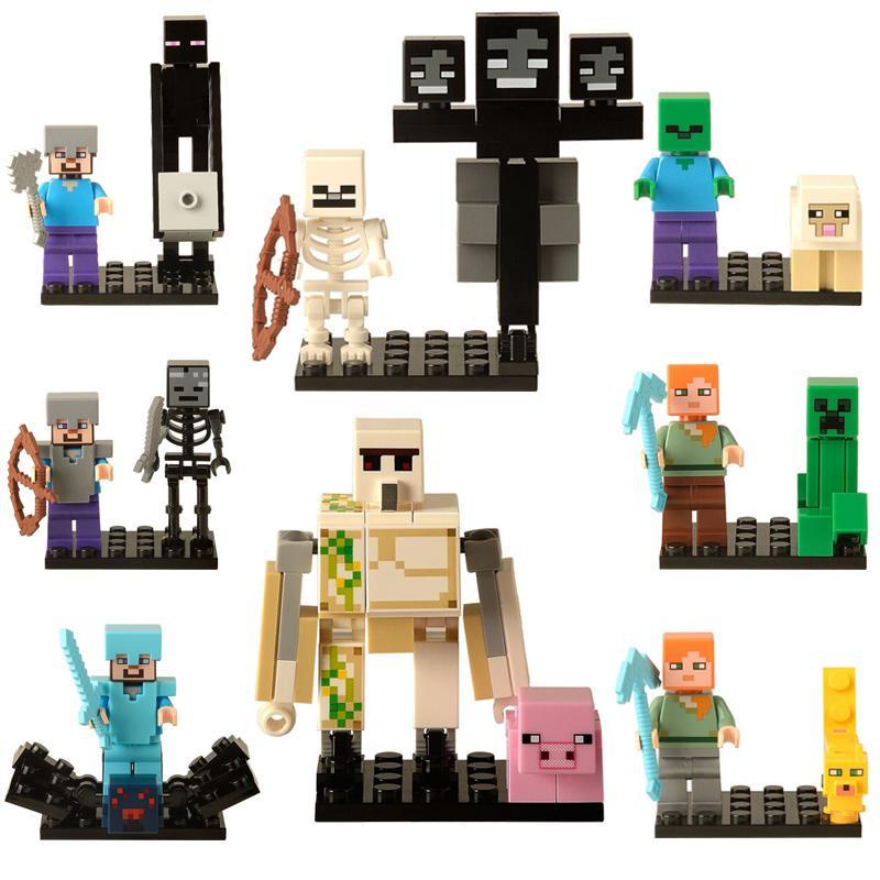 Lego Minecraft Minifigure Steve Enderman Pet Weapon Compatible Lego Boy ...