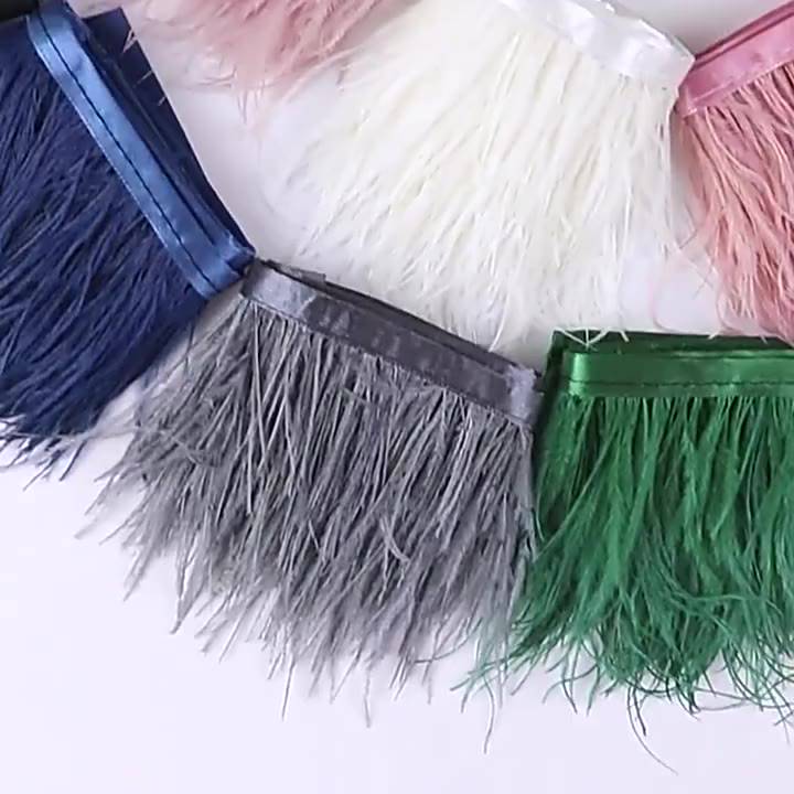 1Yard/10-15cm /Feather Trim / Natural Ostrich Feather Ribbon for crafts ...