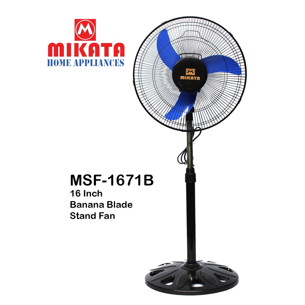 Mikata MSF-1671B Stand Fan 16 inches 3 Banana Blade Energy Saving ...