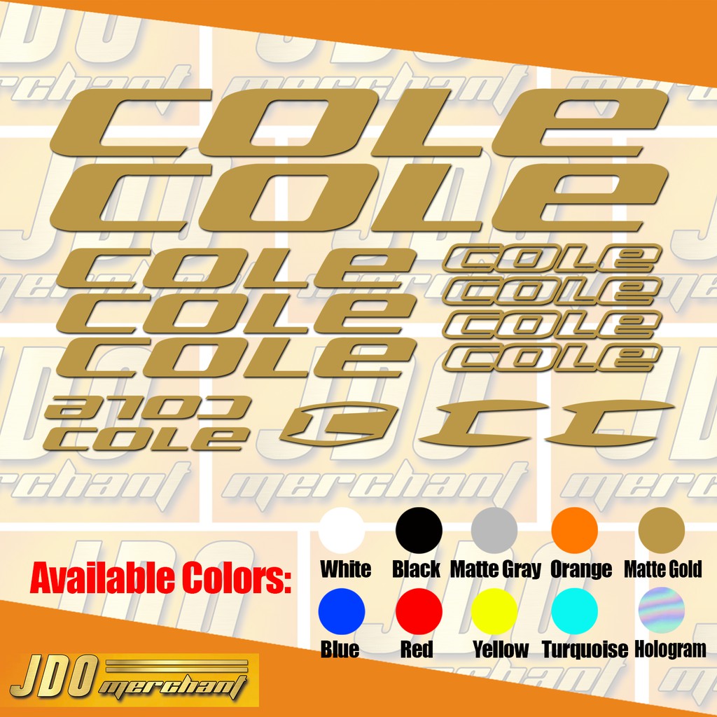 Cole bike Stickers Cole sticker Decals | Shopee Philippines