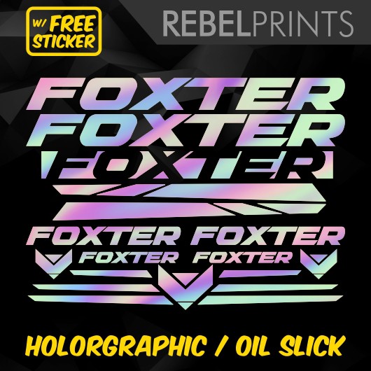 FOXTER Holographic Oil Slick Bike Vinyl Sticker Decal for