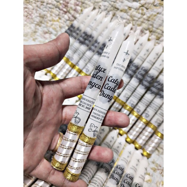 Baptism Candles (with wax catcher) Shopee Philippines