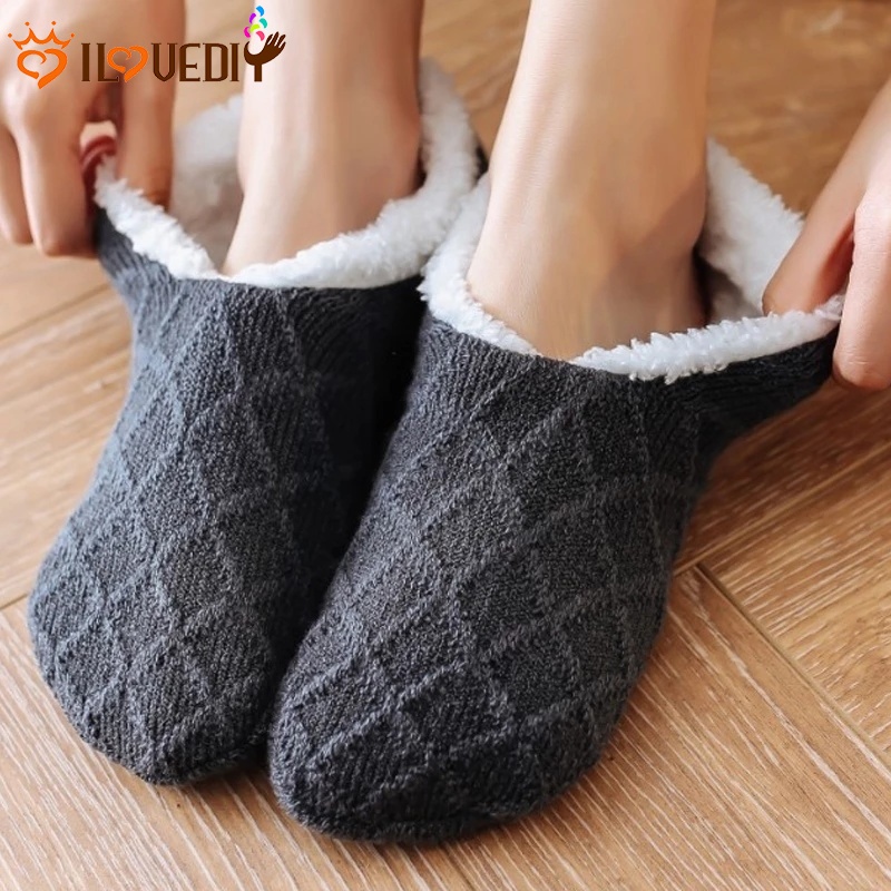 Compra online de Non-slip Sock Slippers Winter Carpet Socks