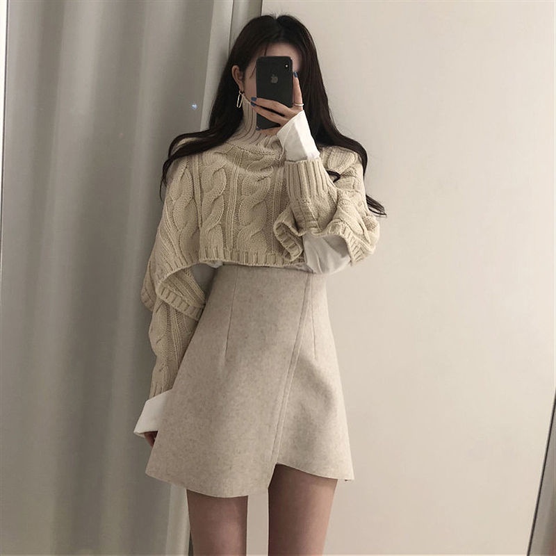 Sweater and 2024 skirt outfit korean