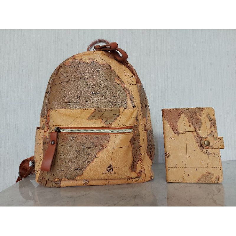 SOLD Giles n Brooks Map Backpack and Passport Holder Organizer