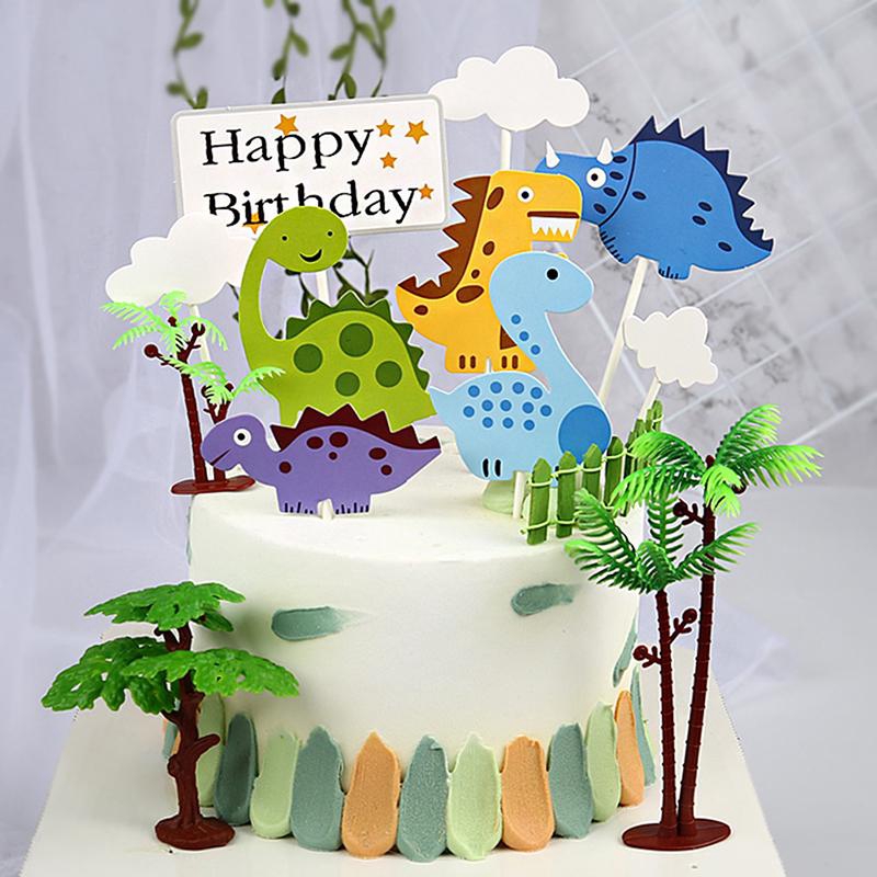 Dinosaur Theme Cake Toppers Decor Birthday Party Supplies | Shopee ...