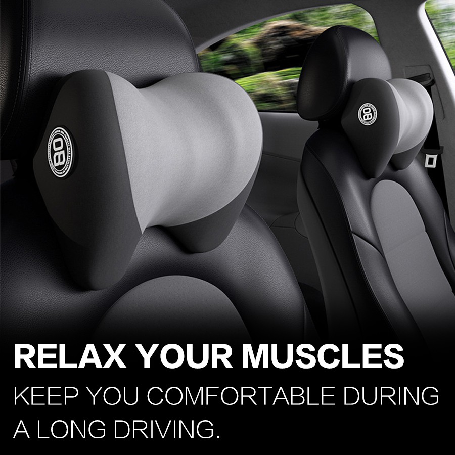 JUNCTION PRODUCE Carbon Look Car Seat Neck Cushion Pillow