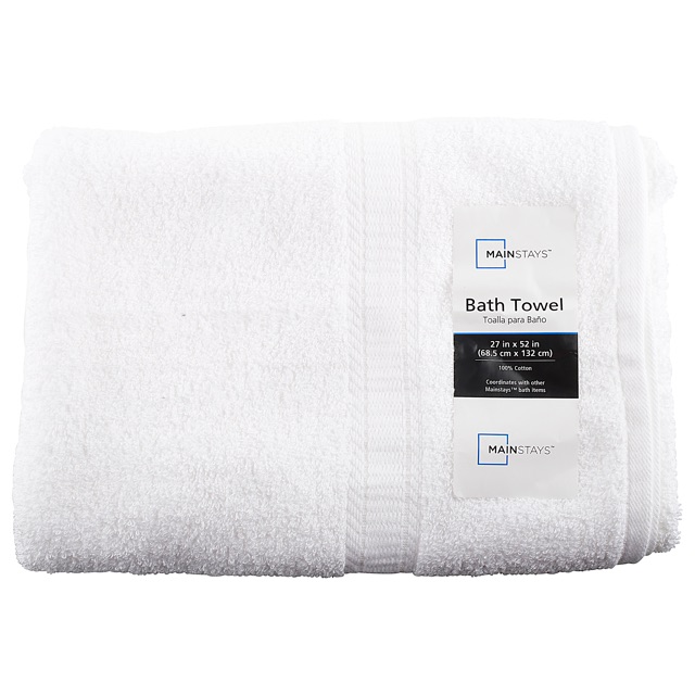 Mainstays 6 Piece Textures Cotton Bath Towel Set, Arctic White