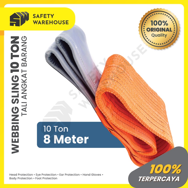 Webbing Sling Belt 10ton x 8meter / Lifting Strap Belt | Shopee Philippines