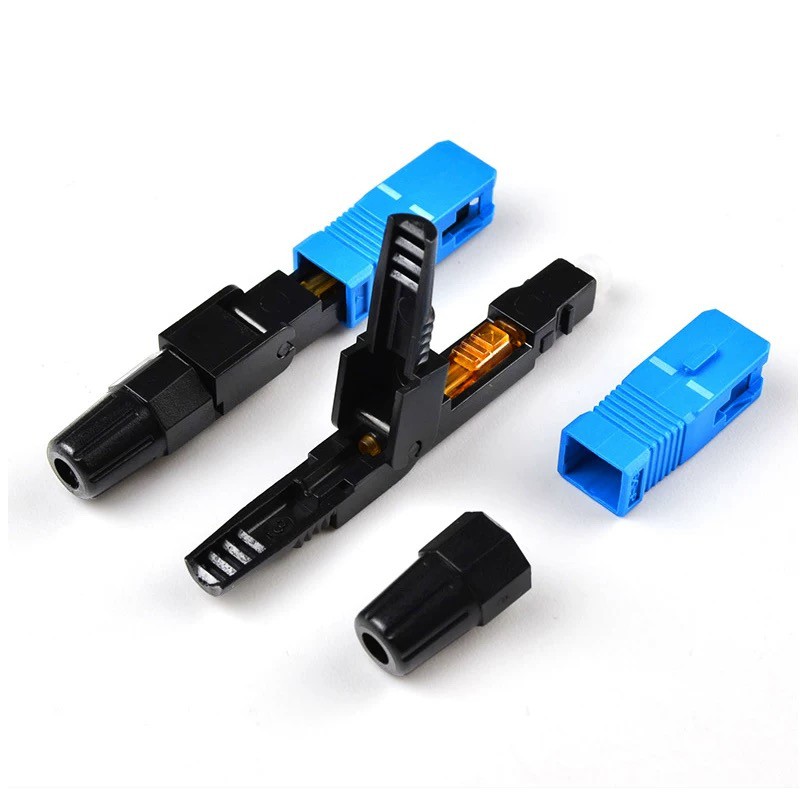 10 Pcs FTTH SC APC Optical Fiber Cable Quick Connector Fast Cold Connection Adapter For CATV Network