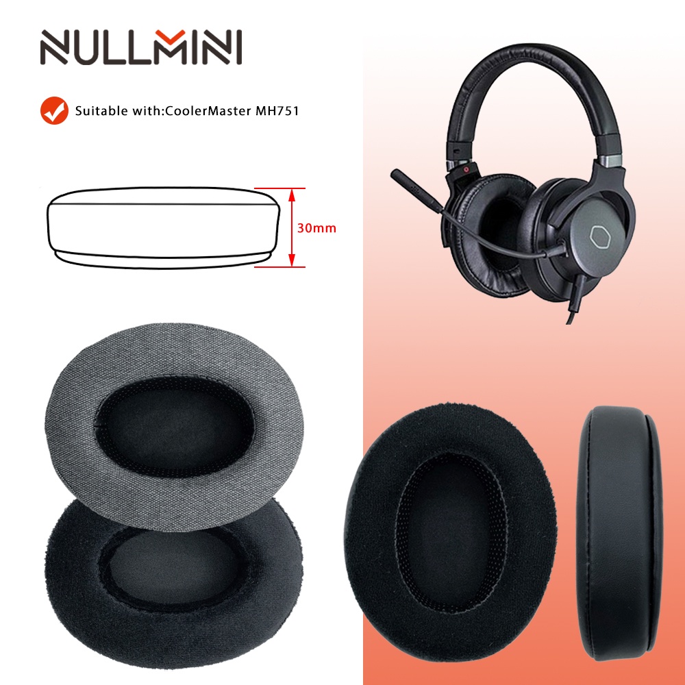 NullMini Replacement Earpads for CoolerMaster MH751 Headphones Leather Velvet Velour Sleeve Earphone Earmuff