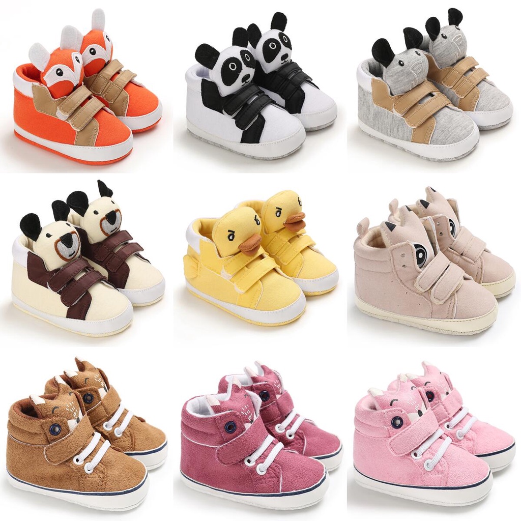 Classic Baby Shoe Boy Girl Baby Cute Animal Face Casual Flat Sneaker First  Baby Ankle Boot Cotton Non-slip Warm Walking Shoes