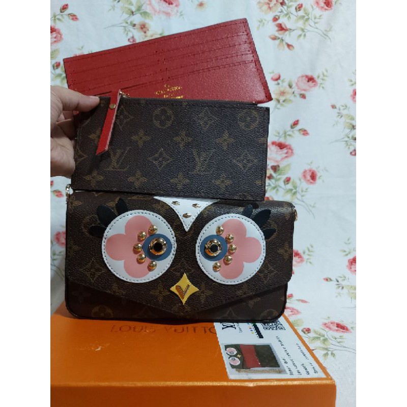 lv owl 3in1 sling bag/wallet with box free SF