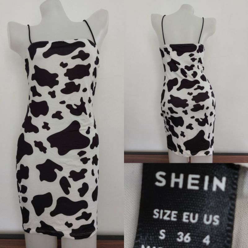 Cow Print Bodycon Mini Dress (S) | Shopee Philippines