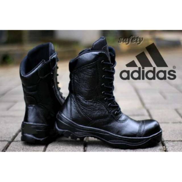Adidas TNI Police Safety Leather PDL Boots Field Work Service Shopee